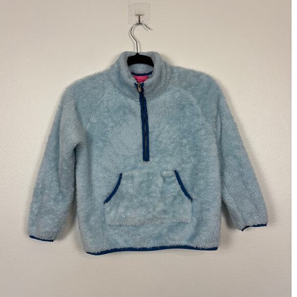 Lilly Pulitzer Quarter Zip Sherpa Jacket Blue Large 8-10yr - Picture 1 of 4
